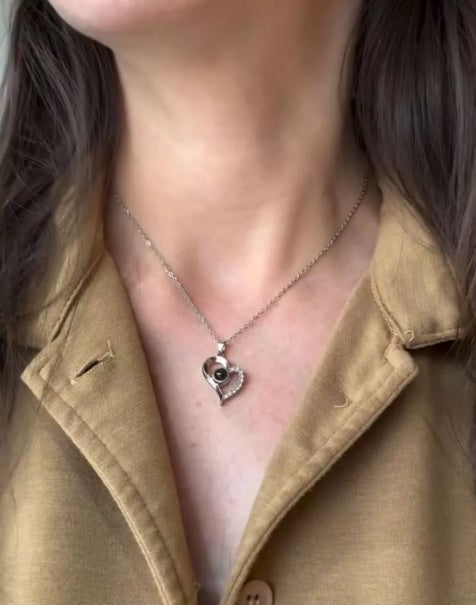 Colar EU TE AMO + Caixa com Flor Eterna