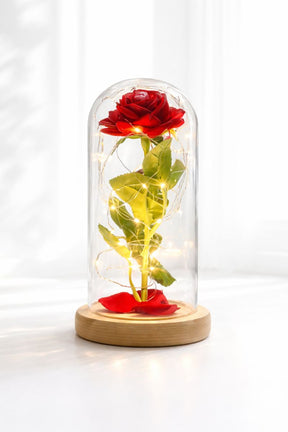 Rosa Encantada A Bela e A Fera - Luminária Abajur com LED