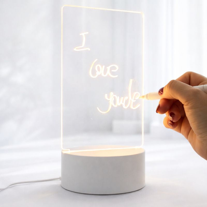 Luminária Abajur Tela pra Escrever LED 3D com USB + CANETA