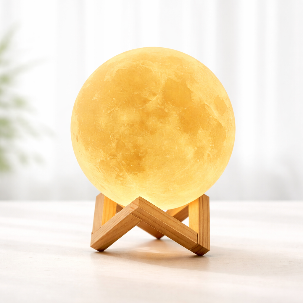 Luminária Abajur Lua 3D LED 10cm