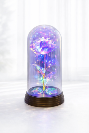 Rosa Galáxia Encantada A Bela e A Fera - Luminária Abajur com LED