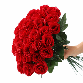 10 e 20 e 40 peças de Buquê de Rosas de Seda - Decoração de Casa, Casamento, Dia dos Namorados (Vaso Não Incluído)