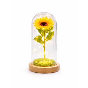 Girassol Encantado A Bela e A Fera - Luminária Abajur com LED