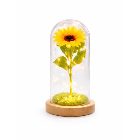 Girassol Encantado A Bela e A Fera - Luminária Abajur com LED