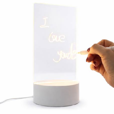 Luminária Abajur Tela pra Escrever LED 3D com USB + CANETA
